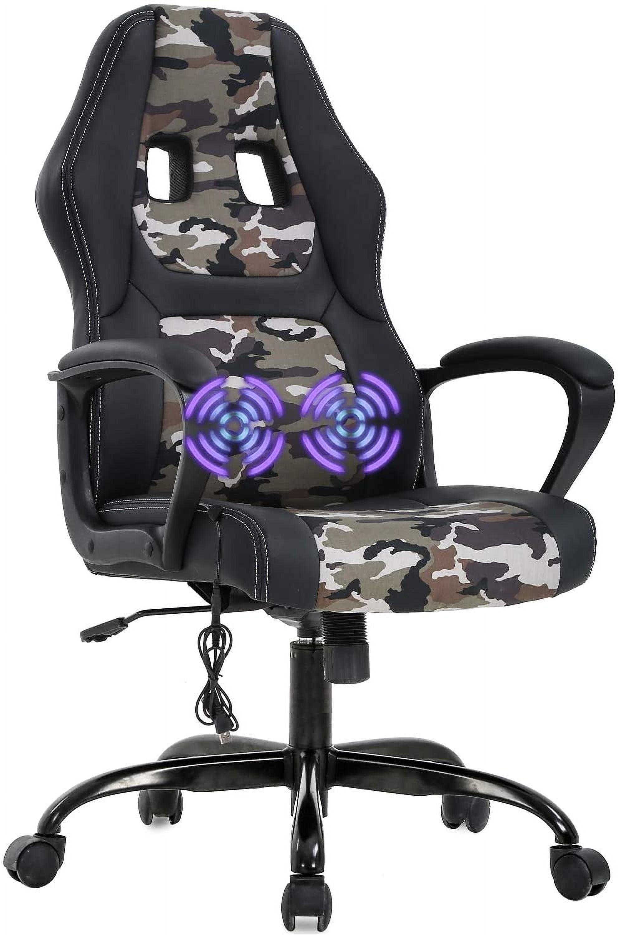 FDW Racing Gaming Chair Home Office Chair Ergonomic Desk Chair Massage PU Leather Computer Chair with Lumbar Support Headrest Armrest ,Camo