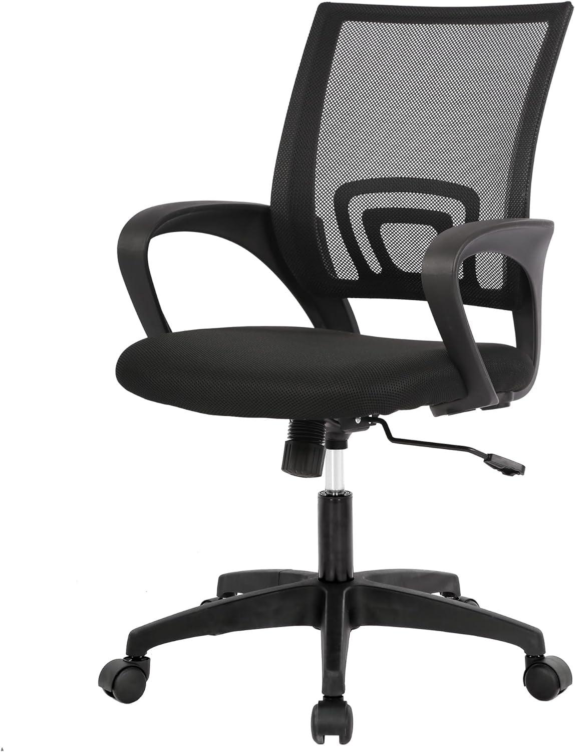 FDW Home Office Chair Ergonomic Desk Chair Mesh Computer Chair with Lumbar Support Armrest Adjustable Mid Back Task Chair for Women Adults