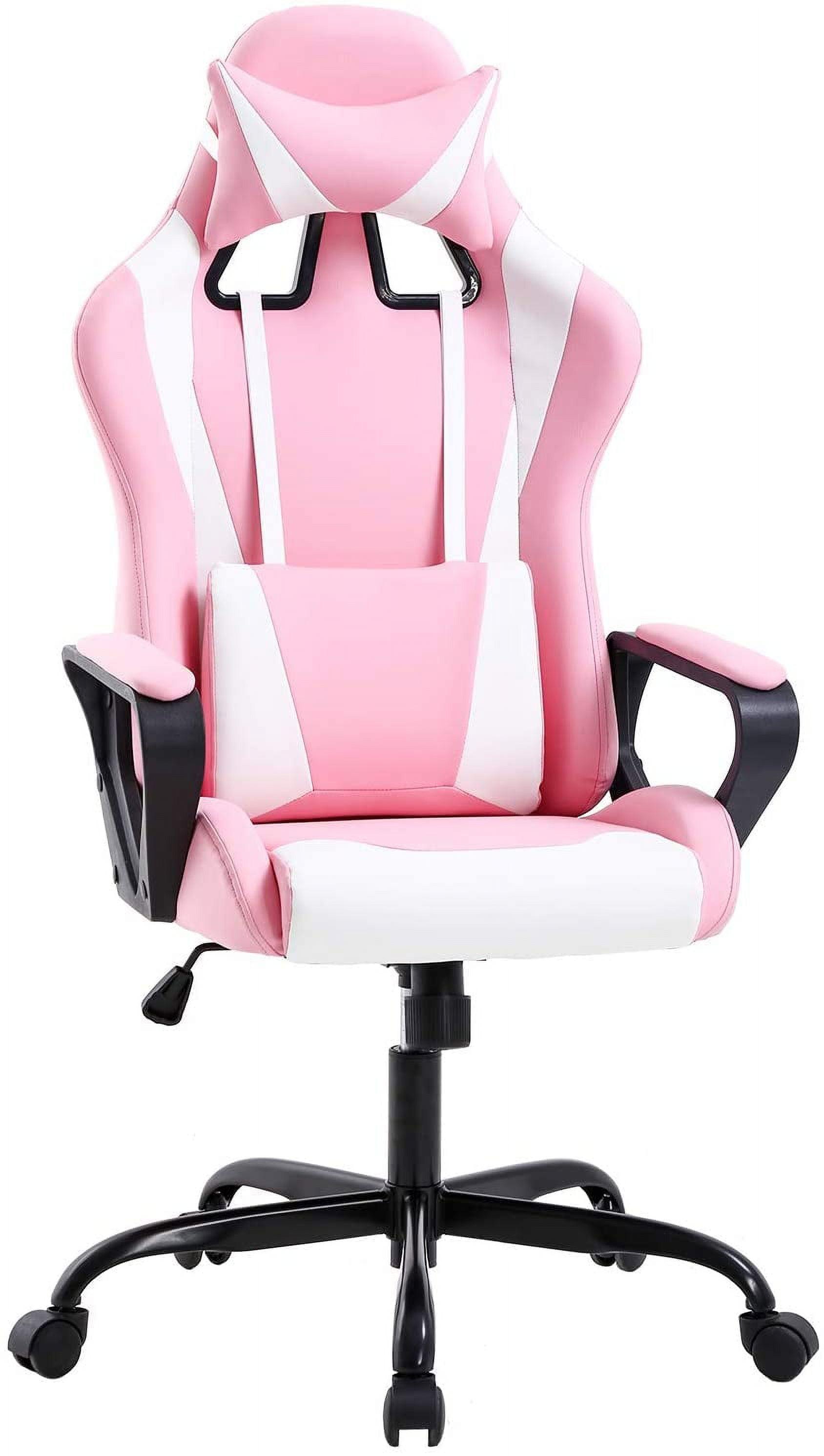 FDW Office Chair Gaming Chair Desk Chair Executive Chair with Lumbar Support Adjustable Stool Swivel Rolling Computer Chair,Pink