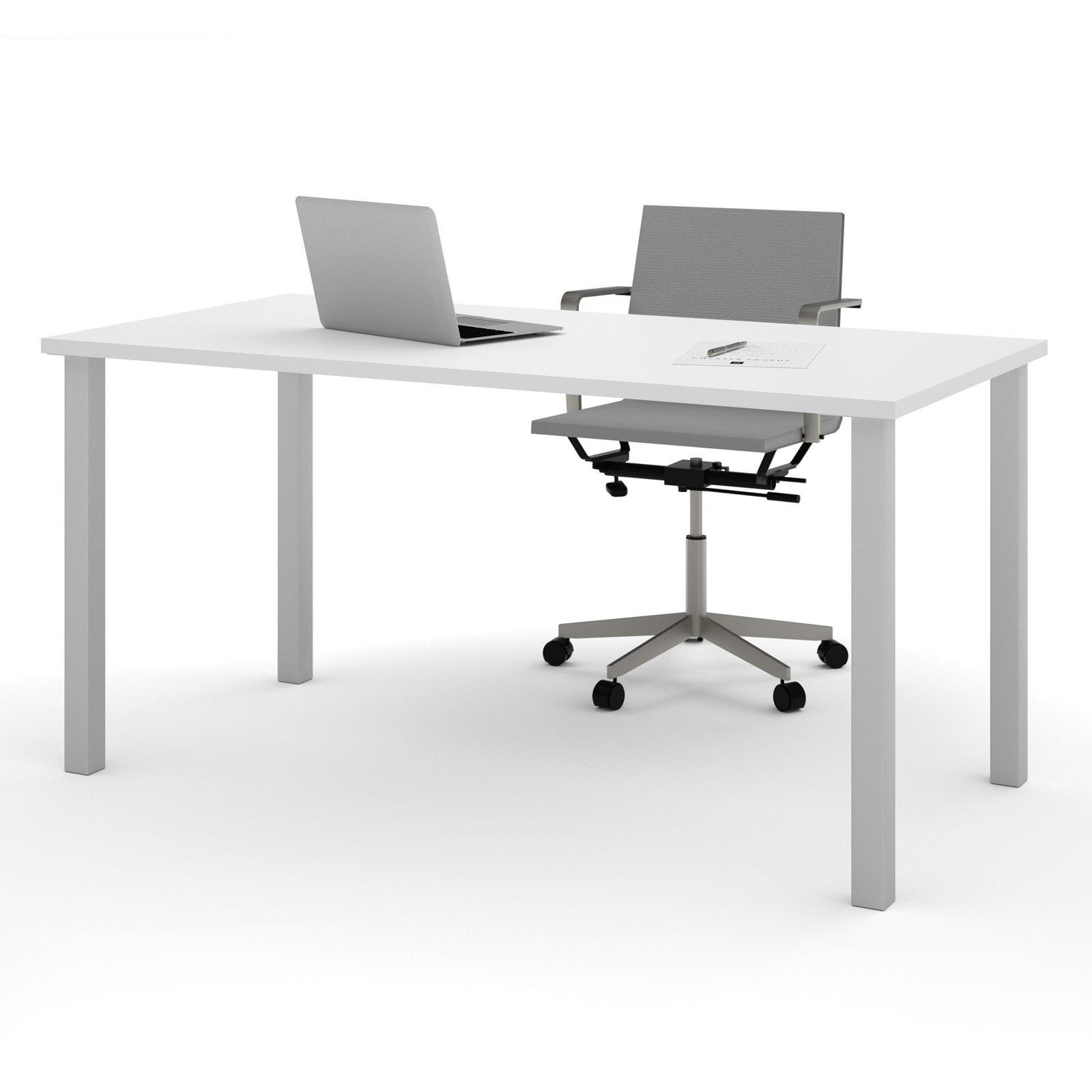 Bestar 30" Modern styled Metal x 60" Work Table in White Finish