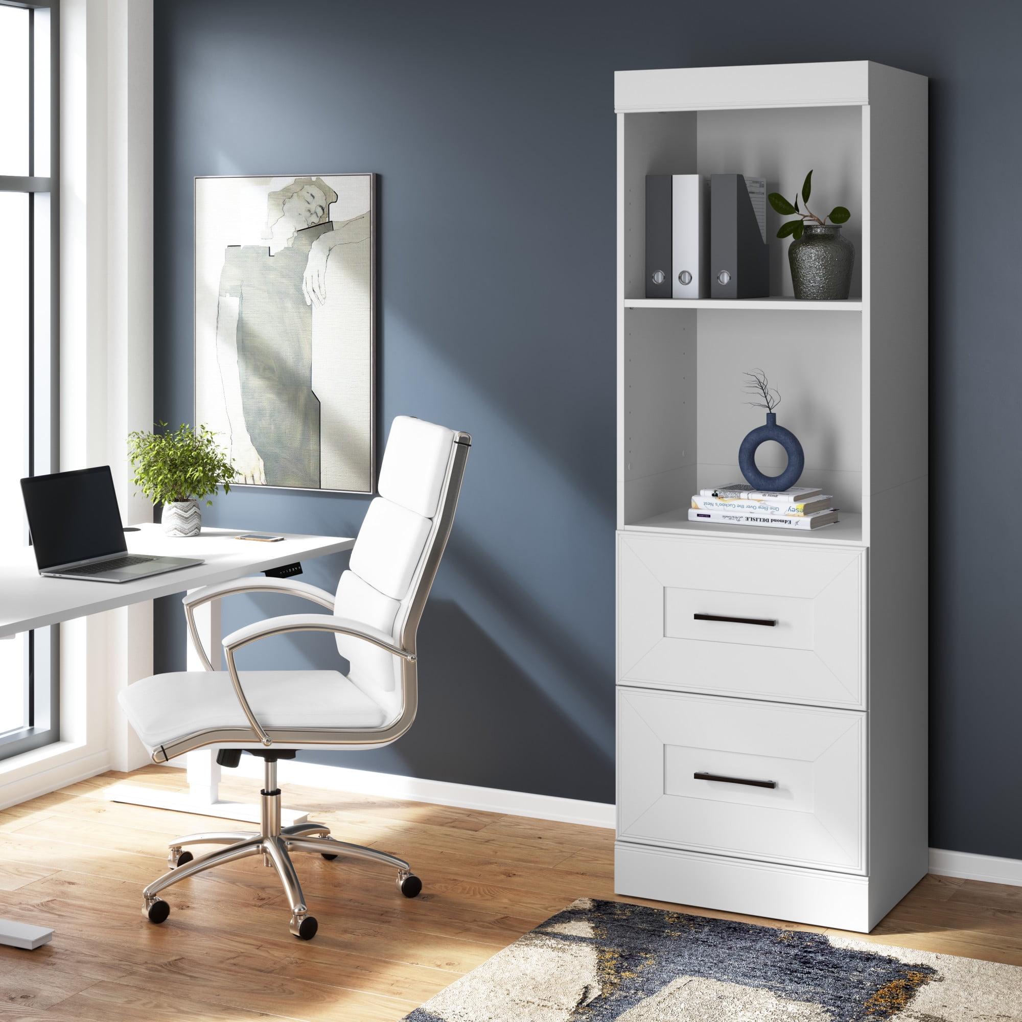 Bestar Edge 25W Closet Organizer with Drawers in white