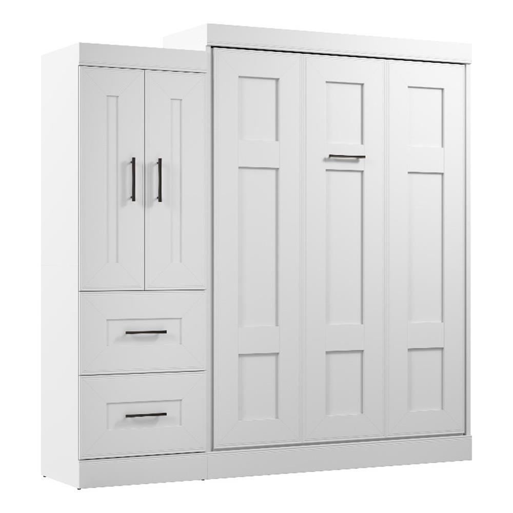 Bestar Edge Murphy Storage Bed and Shelving with Doors and Drawers