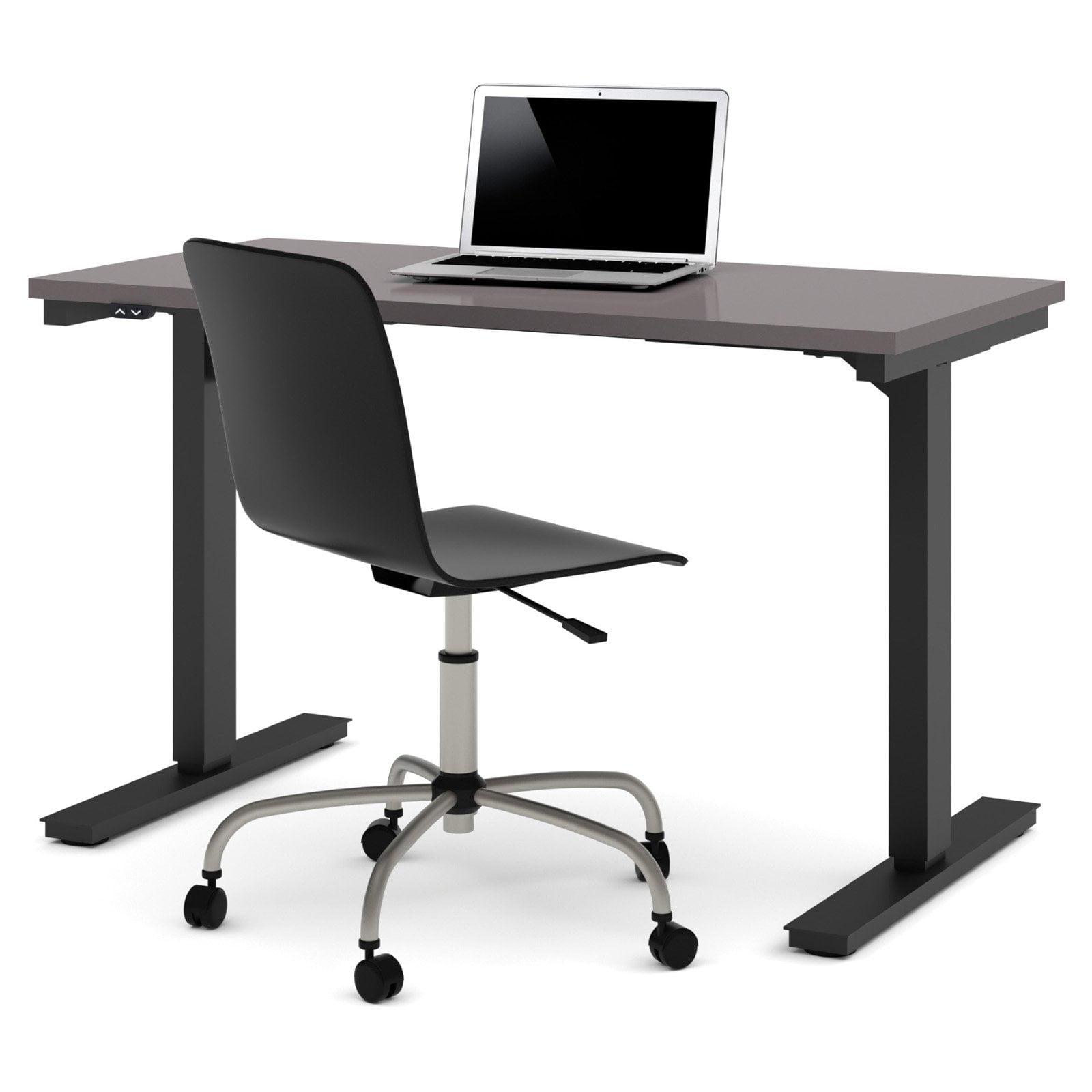 Modern Electric Adjustable Deep Gray Desk with Drawer, 59"