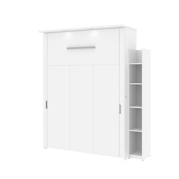 Bestar Lumina 76" Queen Murphy Bed and 1 Storage Unit in White