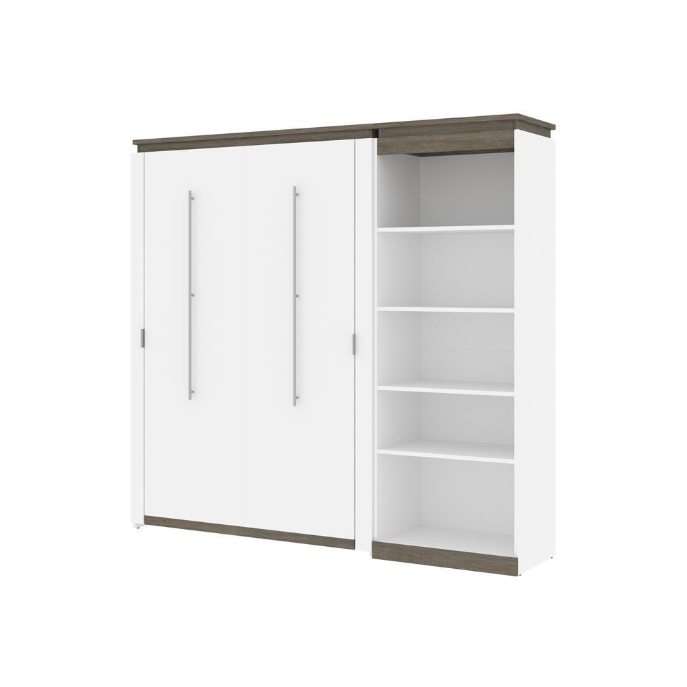 Bestar Orion 89" Full Murphy Bed with Bookcase in White