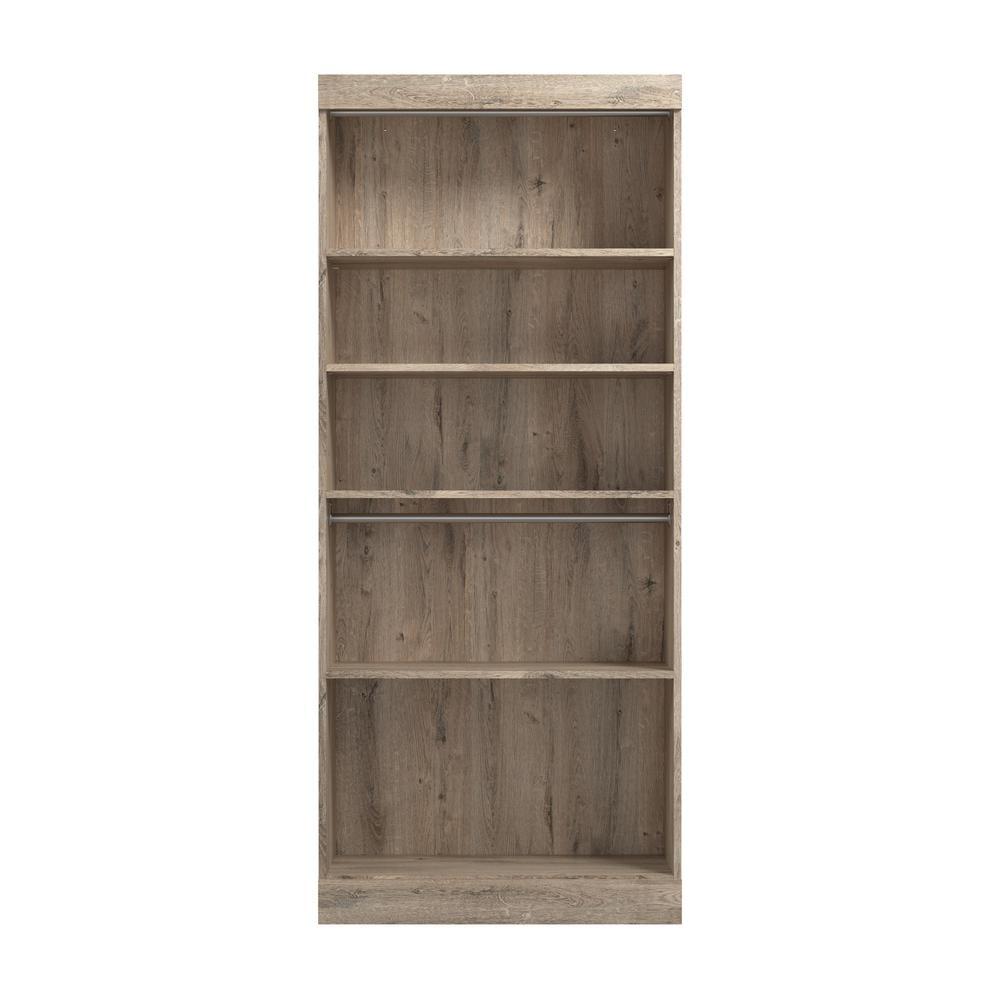 Bestar Pur 36W Closet Organizer in rustic brown