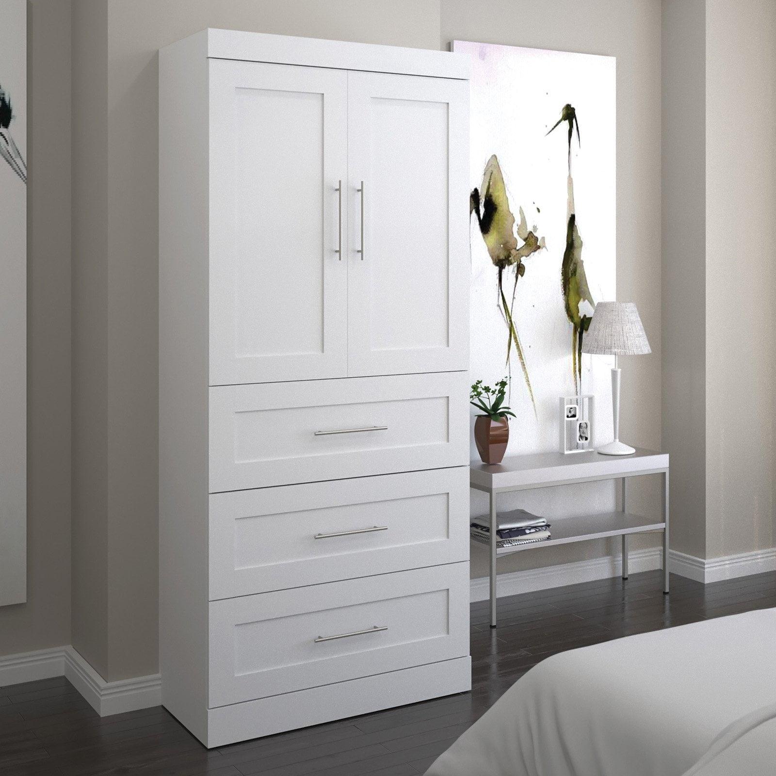 White 36" Wardrobe with Drawers and Doors