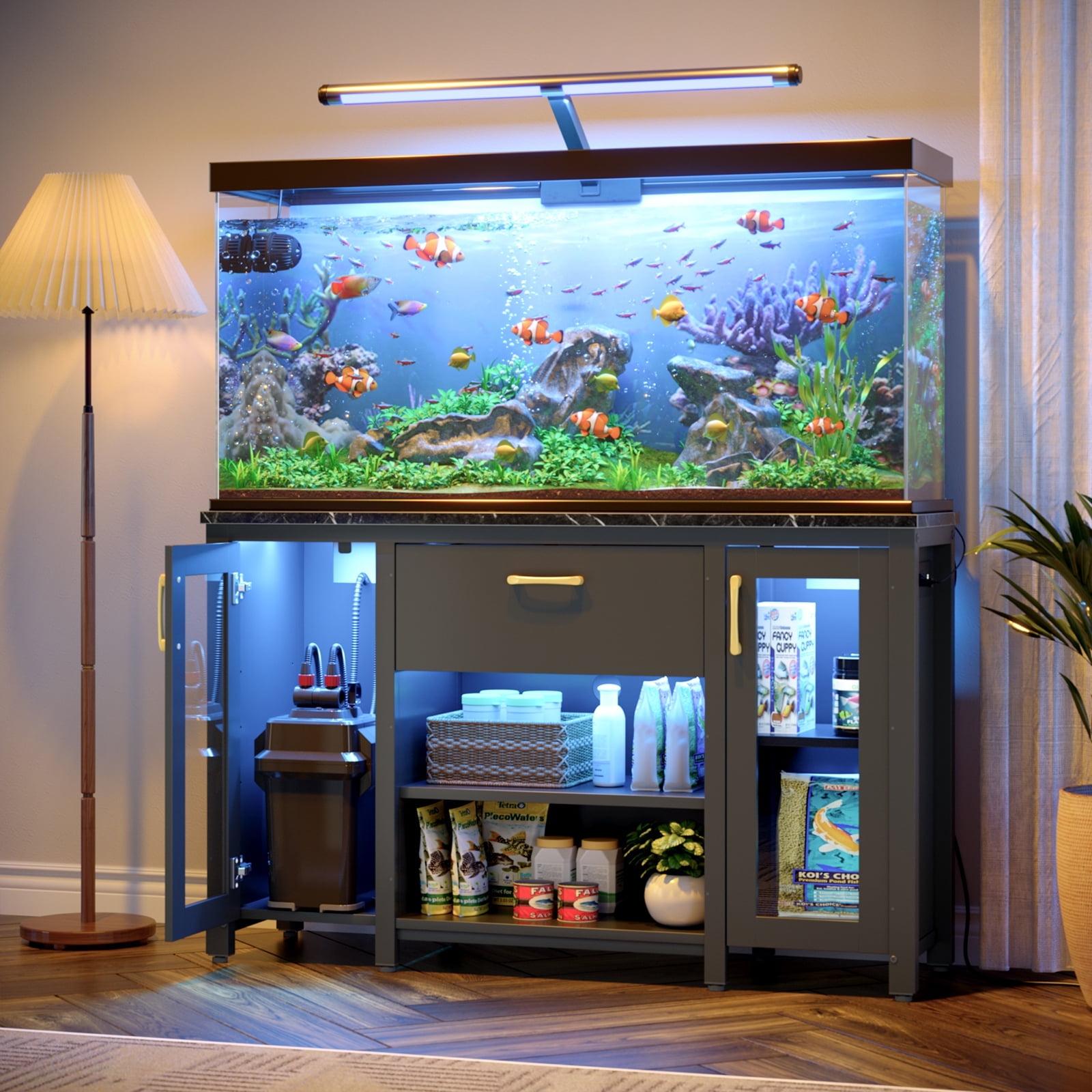 Tucker Murphy Pet™ Fish Tank Stand - 55-75 Gallon Wooden Aquarium Stand With Storage Cabinet For Fish Tank Accessories - 770 LBS Capacity, 51"X19.6"X35"H
