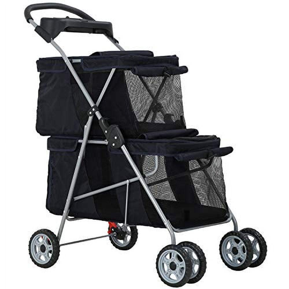 Bestpet Pet Stroller Carriers Bag Jogger Stroller for Dogs and Cats, Small and Medium (Black)