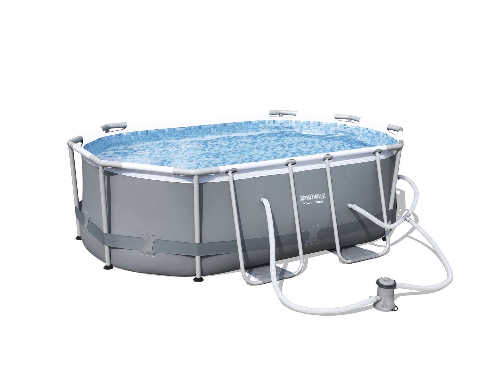 Bestway Steel Pro MAX 10’ x 6'7" x 33" Oval Above Ground Pool Set, Family Pool, Durable, Corrosion-Resistant Construction, Easy, No-Tool Setup