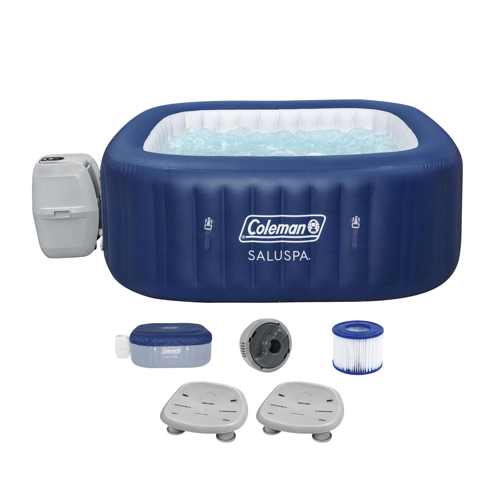 Bestway Coleman Hawaii AirJet Hot Tub + Bestway SaluSpa Underwater Non Slip Pool and Spa Seat with Adjustable Legs, Gray (2 Pack)