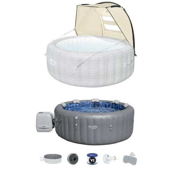 Bestway SaluSpa Canopy with Santorini Inflatable Hot Tub w/ Pump #P09120