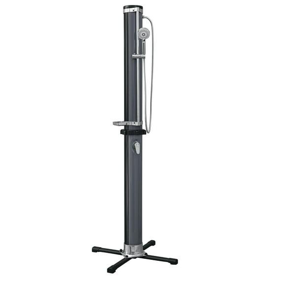 Bestway SolarFlow 9.2 Gallon Water Capacity Solar Heat Outdoor Shower with Adjustable Shower Head, Multiple Spray Settings and Quick Connector, Black