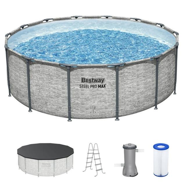 Bestway Steel Pro MAX 14' x 48" Round Above Ground Swimming Pool Set