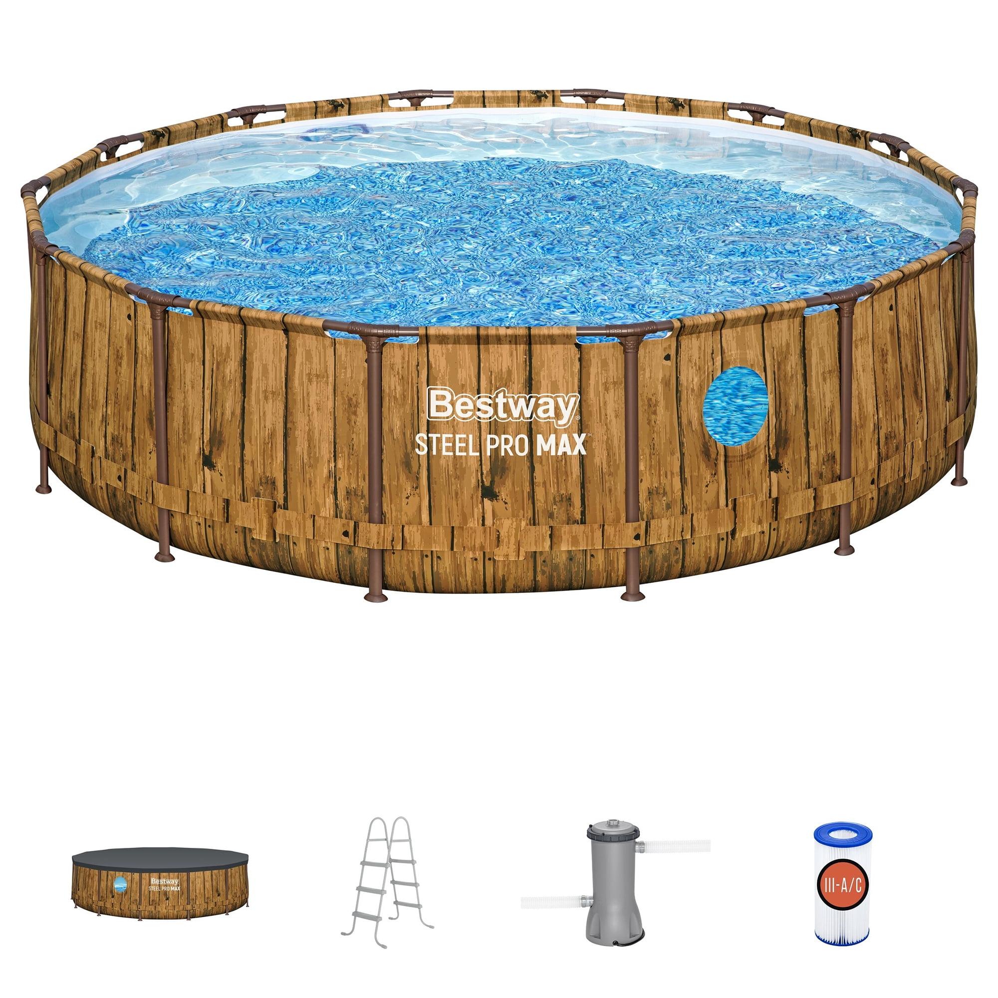 Bestway Bestway: Steel Pro MAX - Splashview Round Swimming Pool Set - 14' x 42", Above Ground