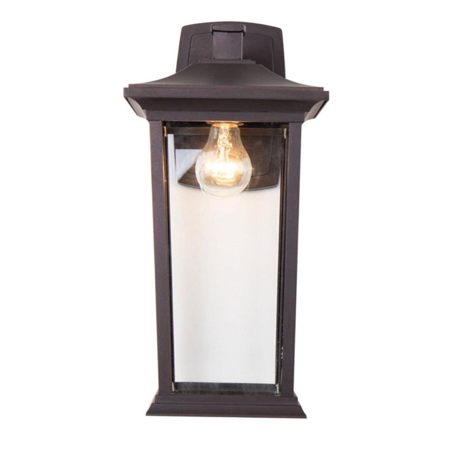 Elegant Modern 17" Bronze and Black Dimmable Sconce with Clear Glass