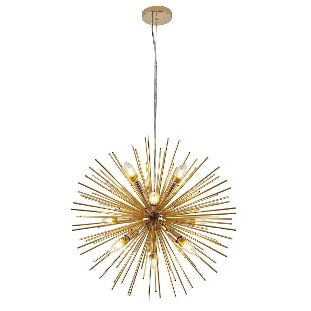 23.6" Antique Brass Aluminum Crystal Sputnik Pendant