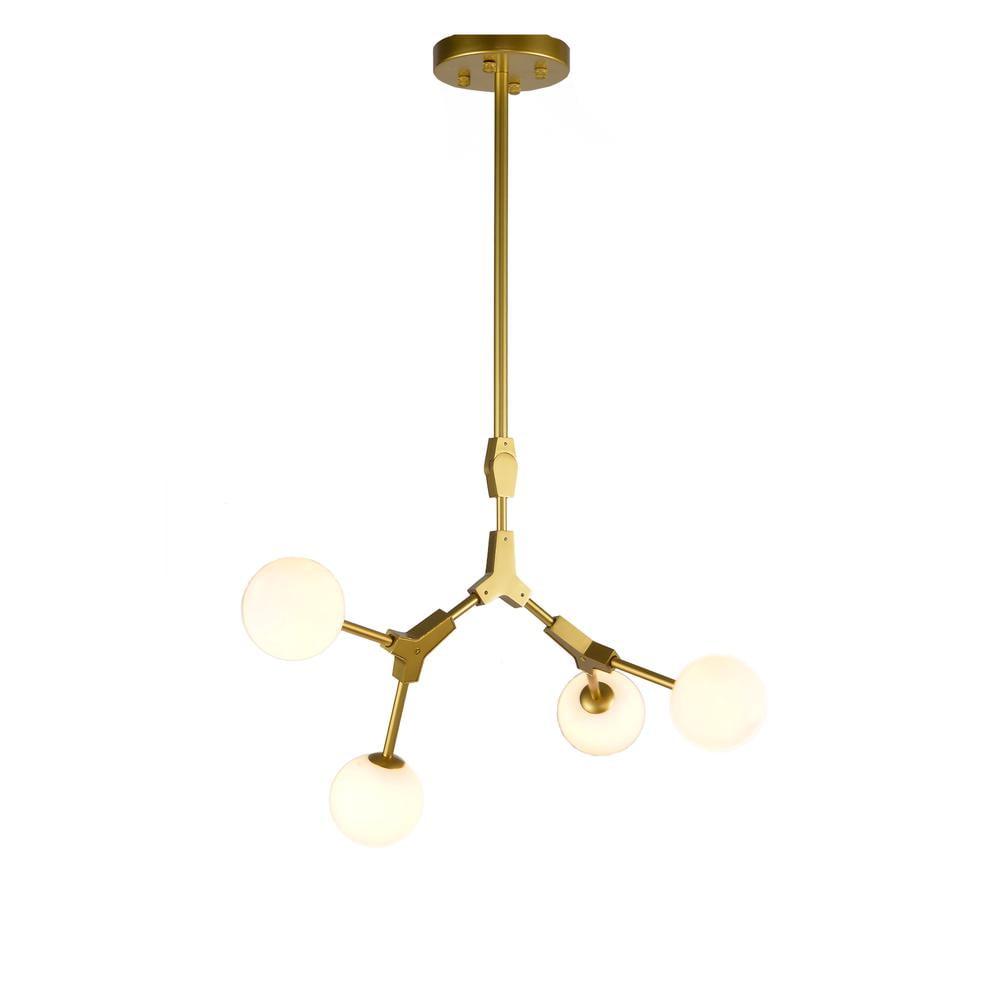 Aurora Modern Gold Metal & Glass Globe LED Chandelier