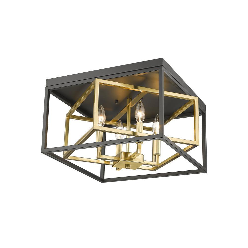 Bethel International Flush Mount Black & Gold Iron