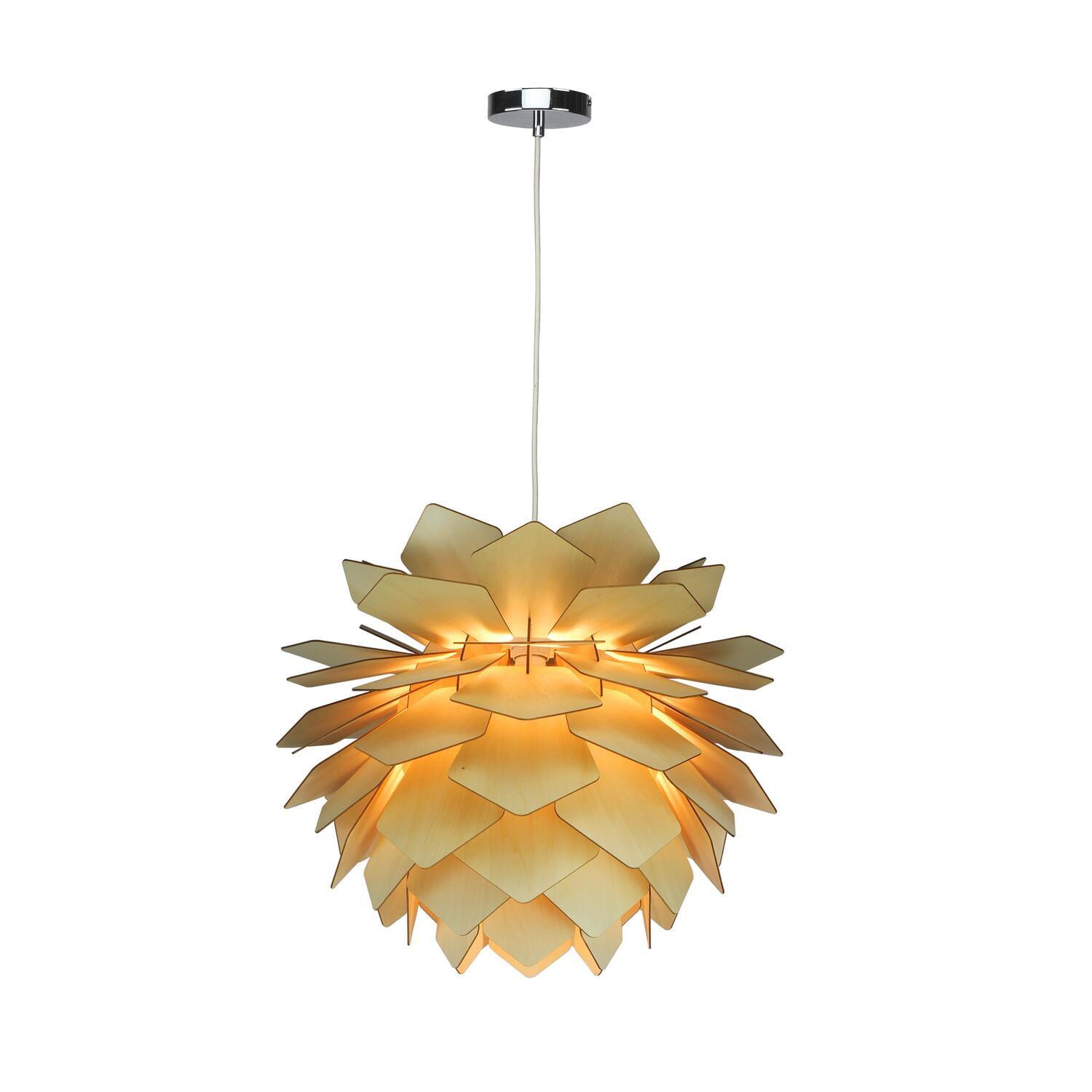 Bethel International JU01C20 Exquisite Ceiling Fixture - Color:White-Color:Natural Wood