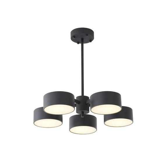Bethel International LED Chandelier Black Metal & Acrylic