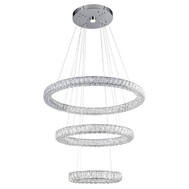 Bethel International LED Chandelier Chrome Metal & Crystal