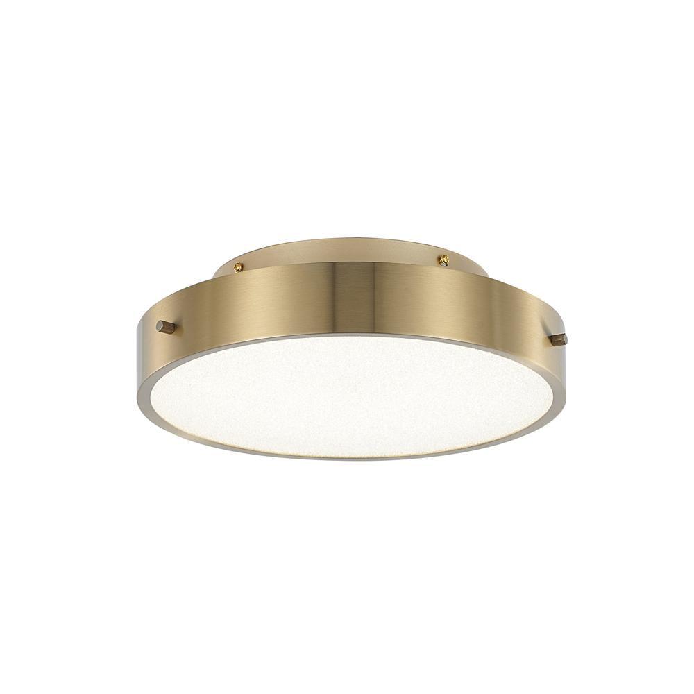 Bethel 12" Square Brass LED Flush Mount with Beaded Acrylic Diffuser