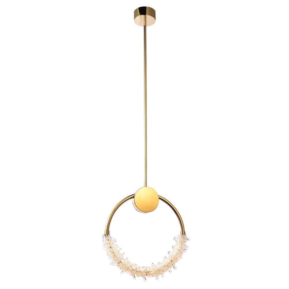 Gold Crystal LED Contemporary Island Pendant Light