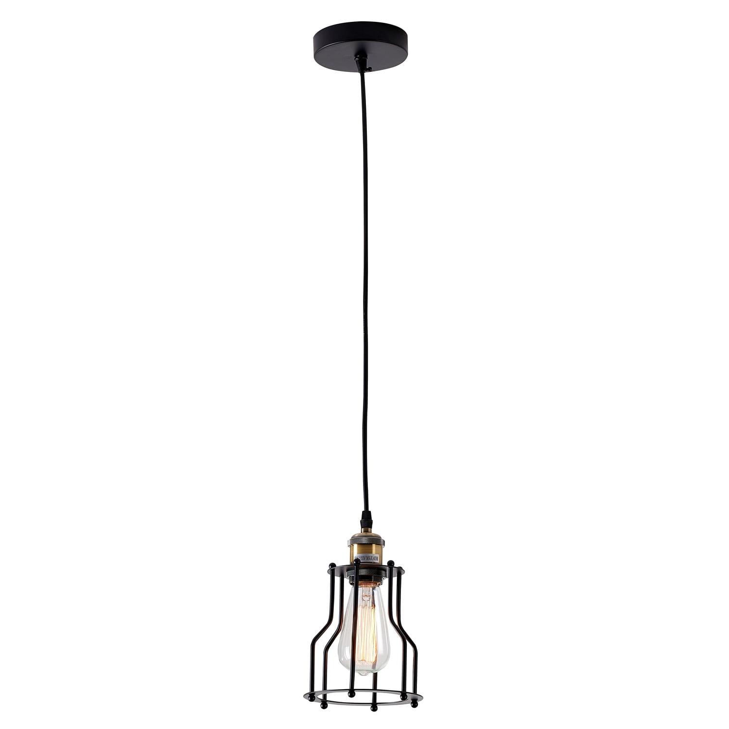 Bethel International Single Pendant Lighting Black Metal