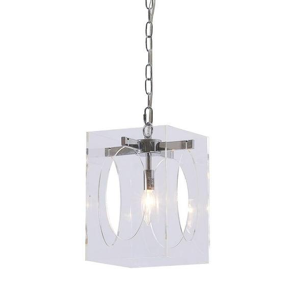 Bethel International Single Pendant Lighting Chrome Metal & Acrylic