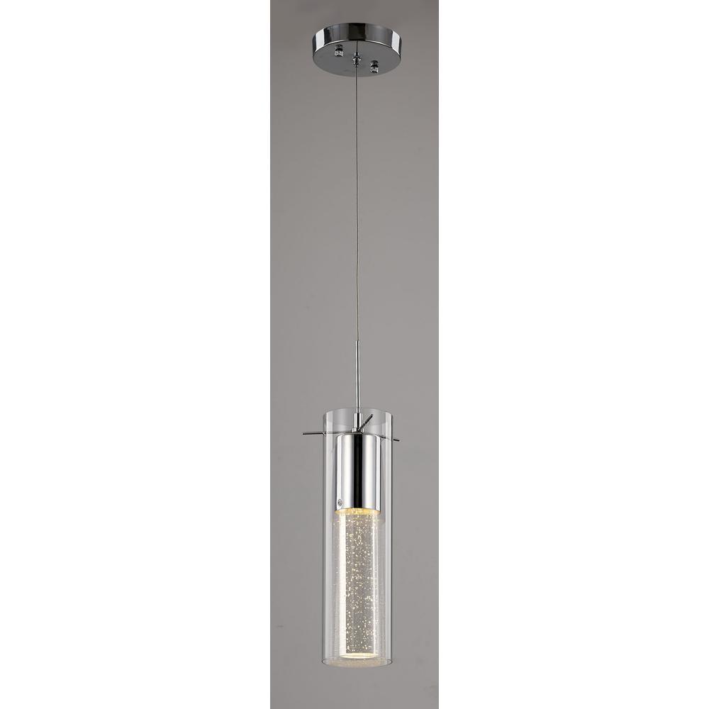 Exquisite Chrome Finish Single Pendant with Clear Glass Shades