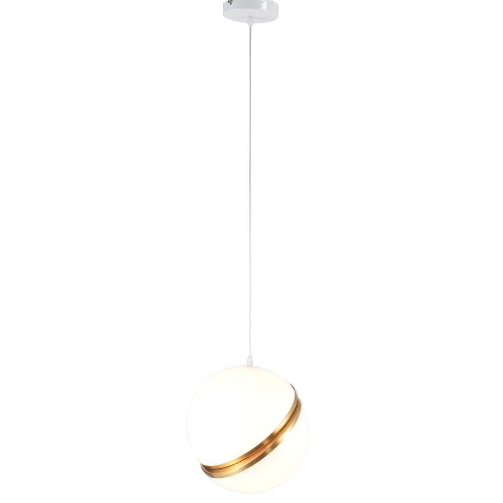 Modern Gold Finish ORB Pendant Light with Acrylic Accents