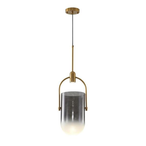 Bethel International Single Pendant Lighting Gold Metal & Glass