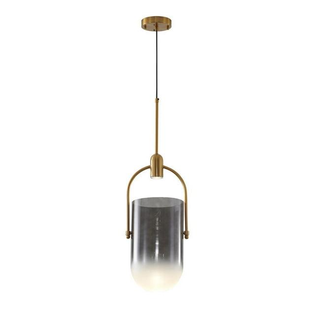 Bethel International Single Pendant Lighting Gold Metal & Glass