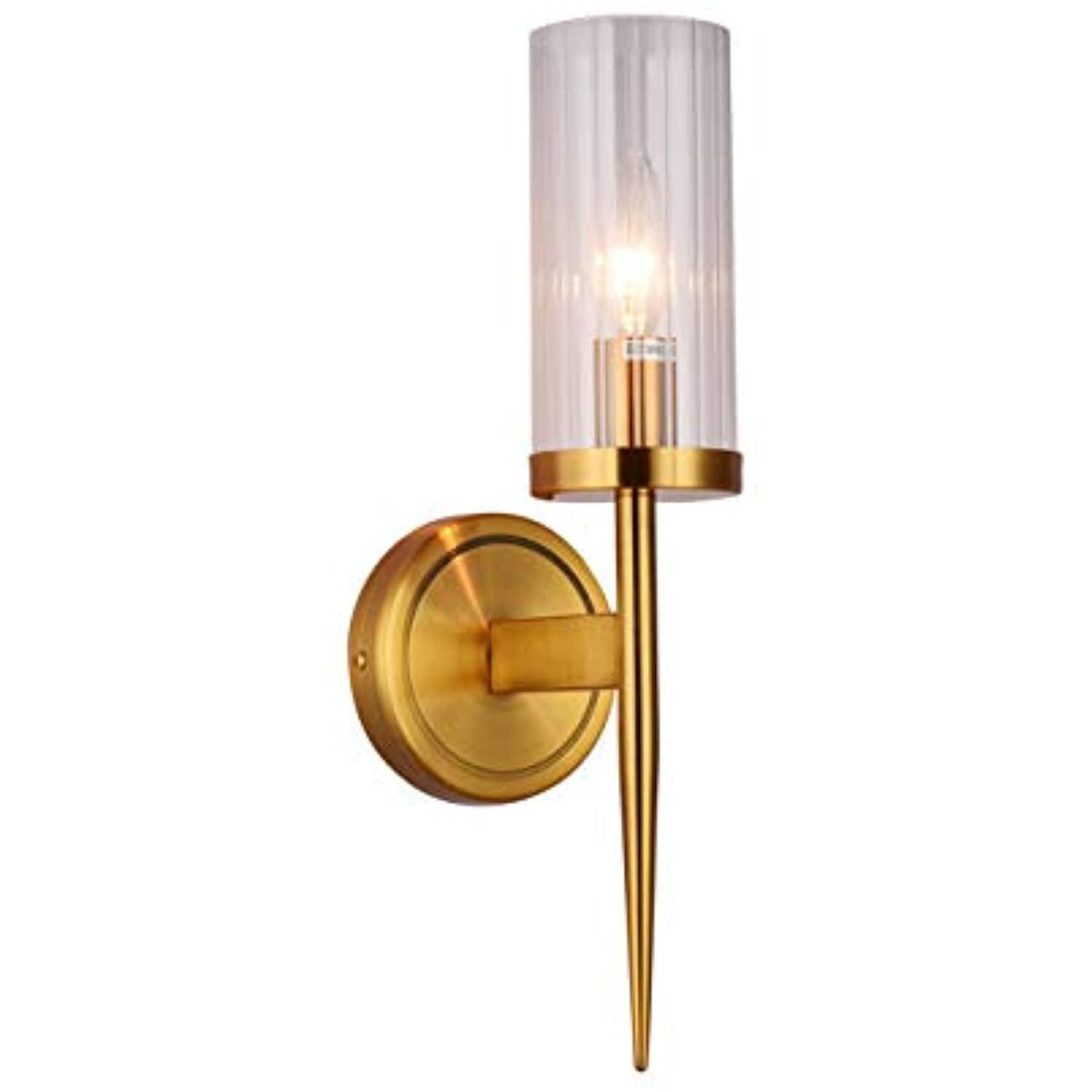 Antique Brass 5''x15.7'' Dimmable Wall Sconce with Clear Glass Shade