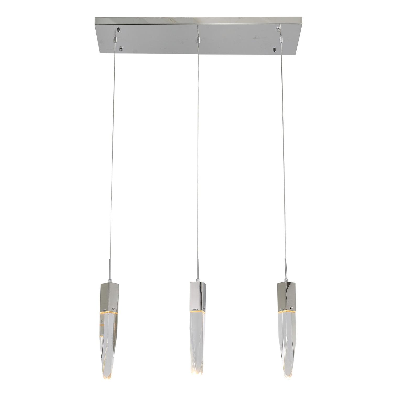 Exquisite Matte Black and Chrome Crystal Island LED Lighting