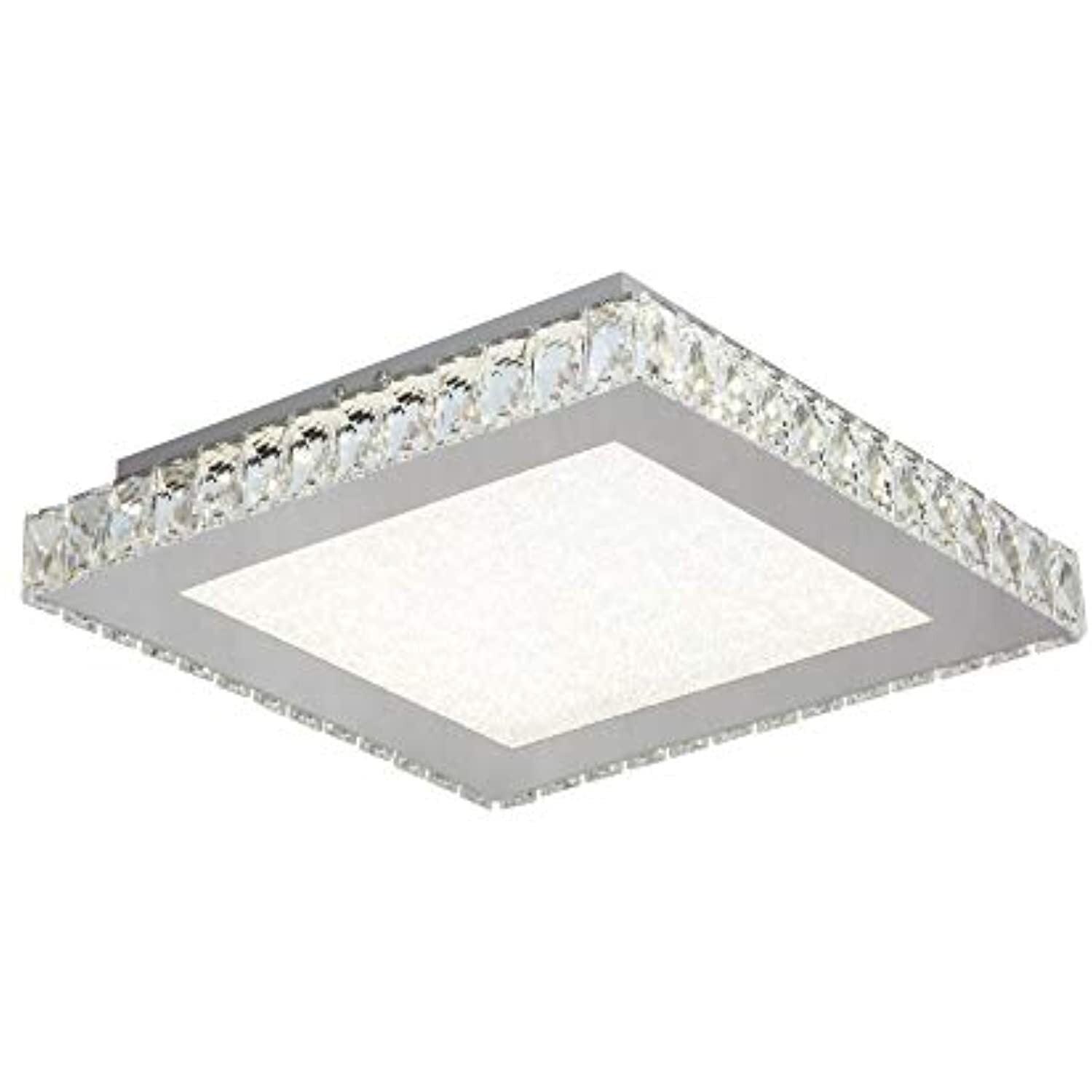 Bethel International LED Flush Mount Chrome Stainless Steel & Crystal