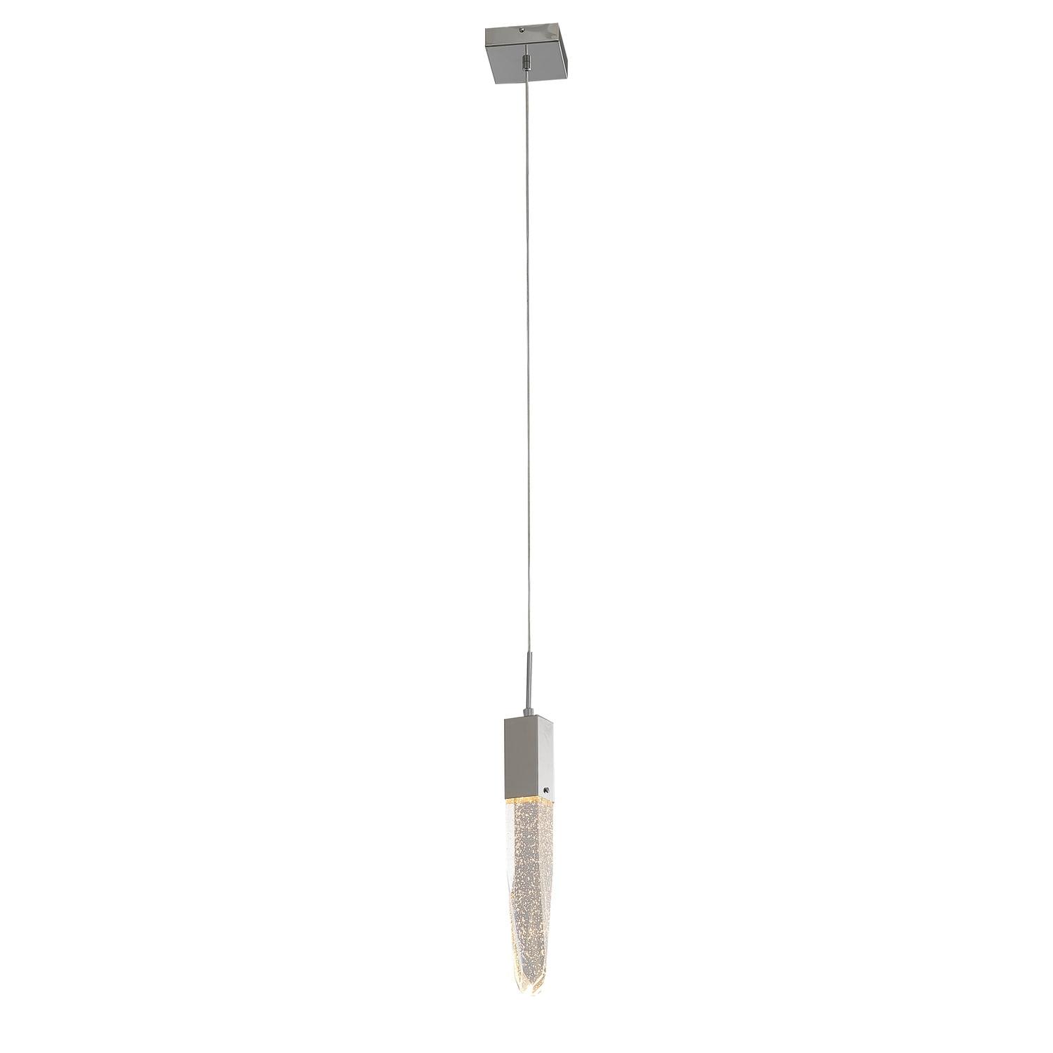 Bethel 59'' Matte Black and Chrome Crystal LED Pendant Light