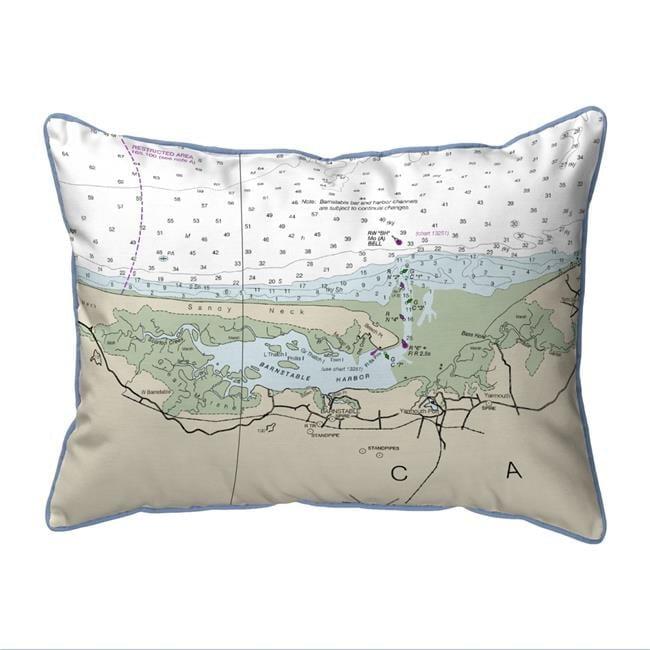 Betsy Drake Interiors Nautical Map Indoor/Outdoor Reversible Throw Pillow