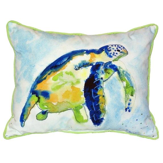 Betsy Drake Interiors Sea Turtle Indoor/Outdoor Reversible Throw Pillow