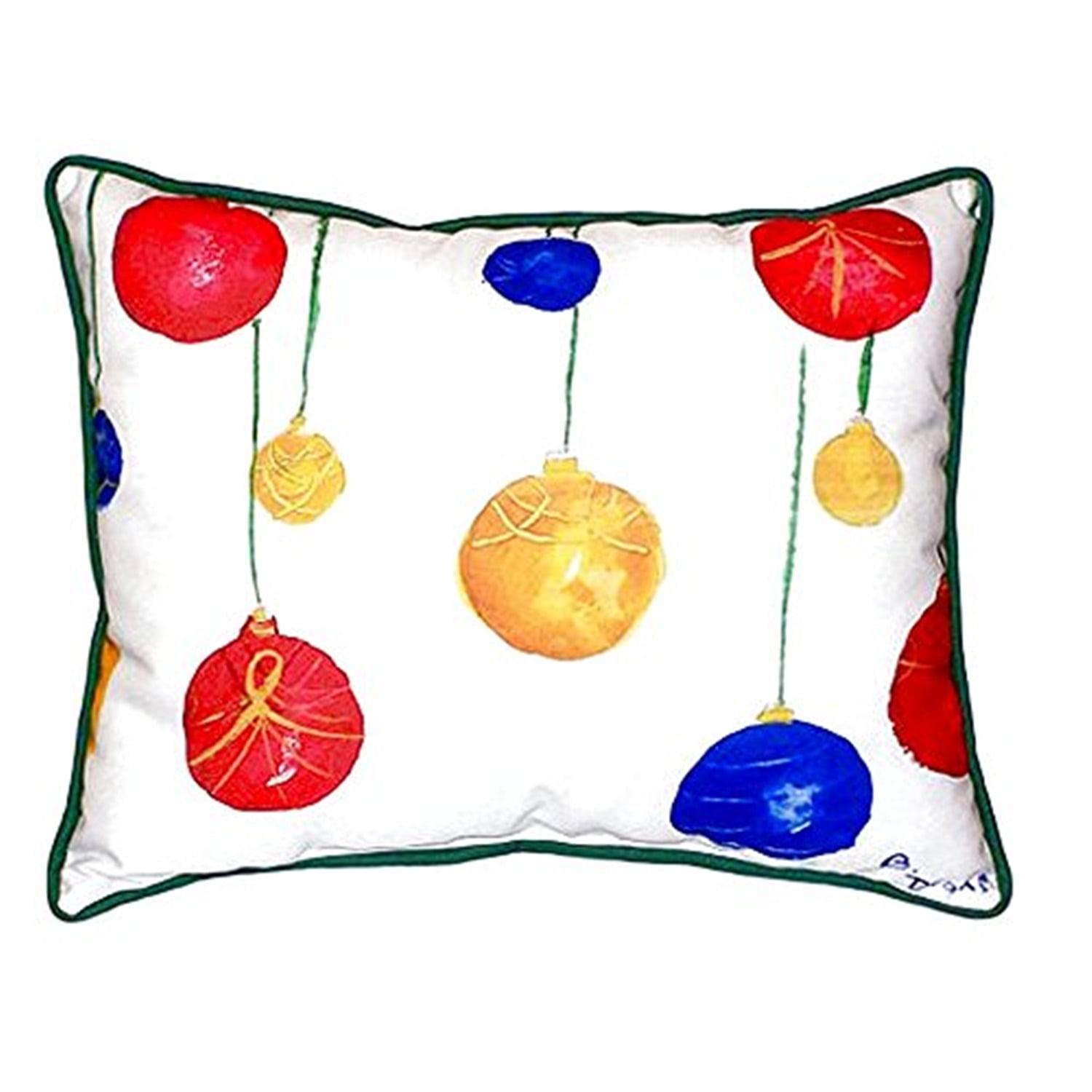 Betsy Drake Interiors Christmas Indoor/Outdoor Reversible Throw Pillow