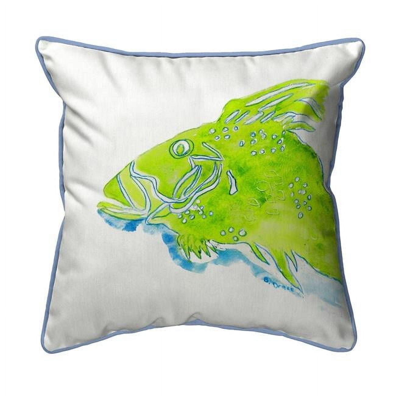 Betsy Drake Interiors Fish Indoor/Outdoor Throw Pillow