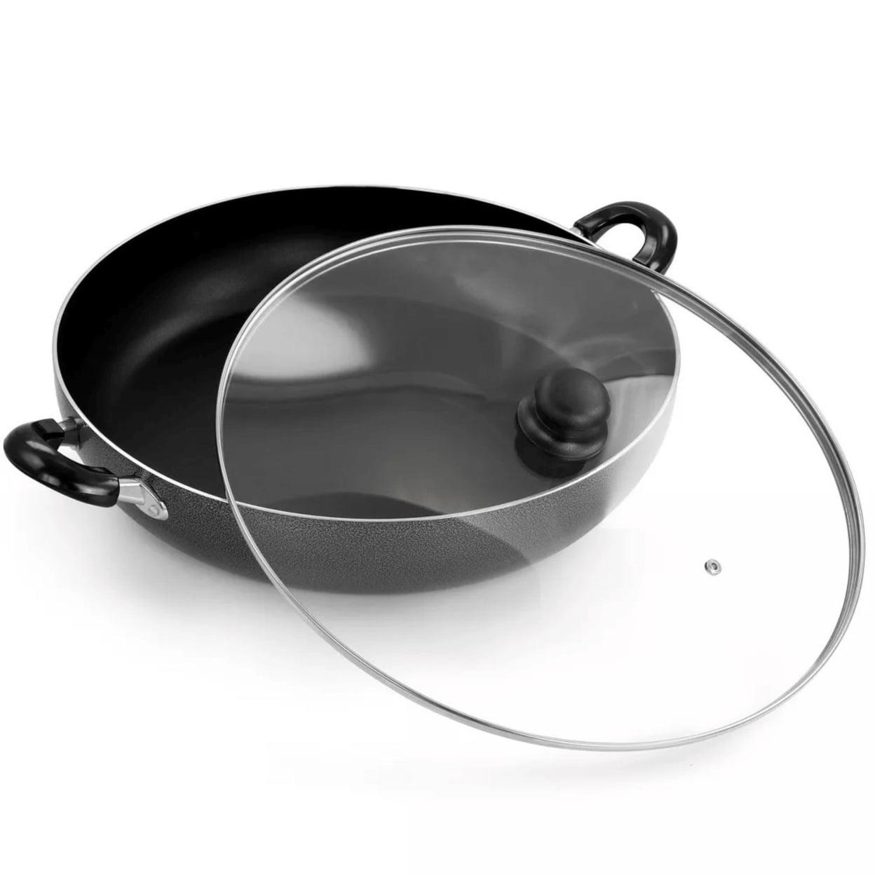 Better Chef 14in Black Aluminum Non-Stick Deep Fryer with Lid