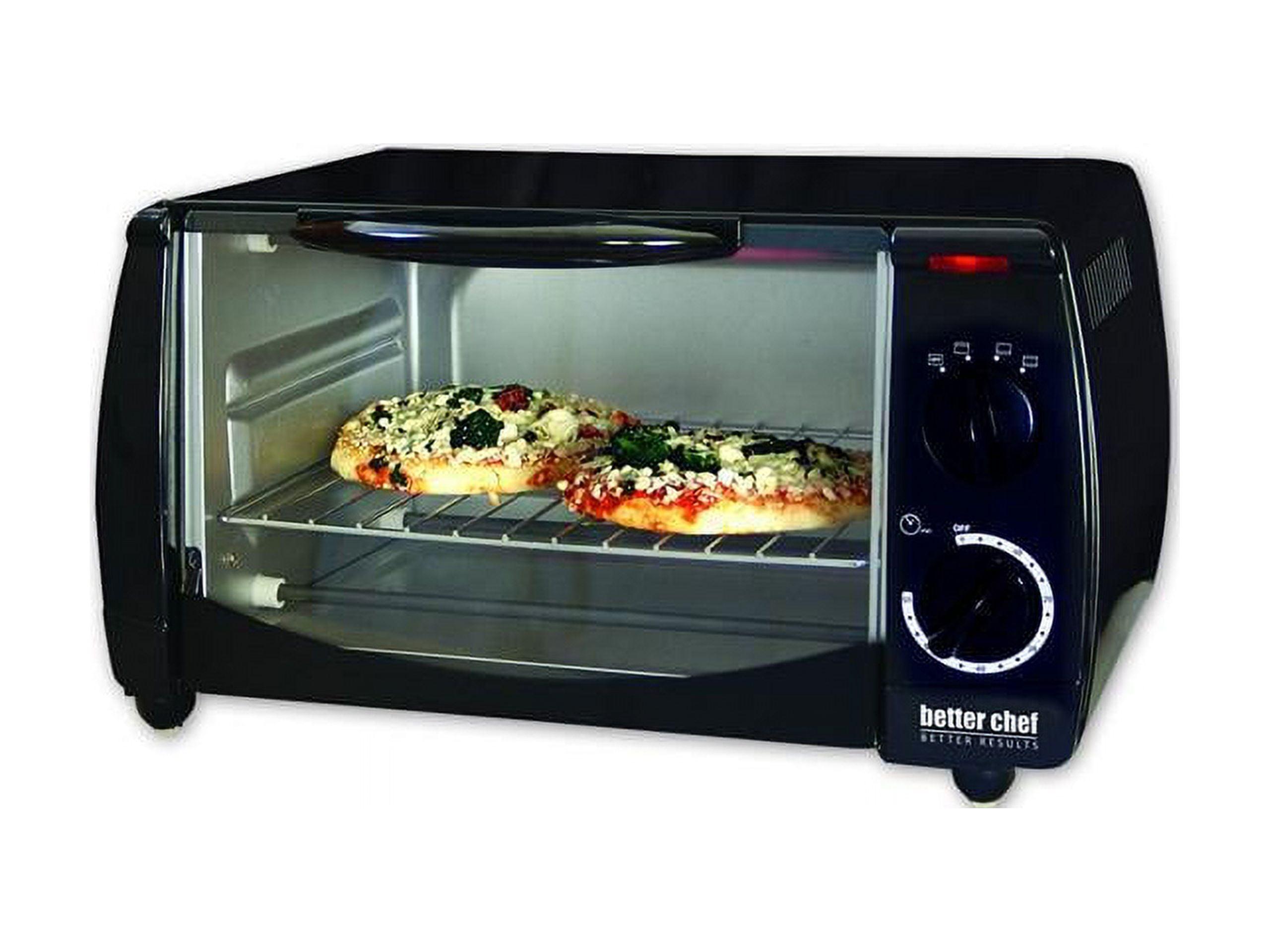 Better Chef 9 Liter Toaster Oven Broiler in Black With Stainless Stell Front