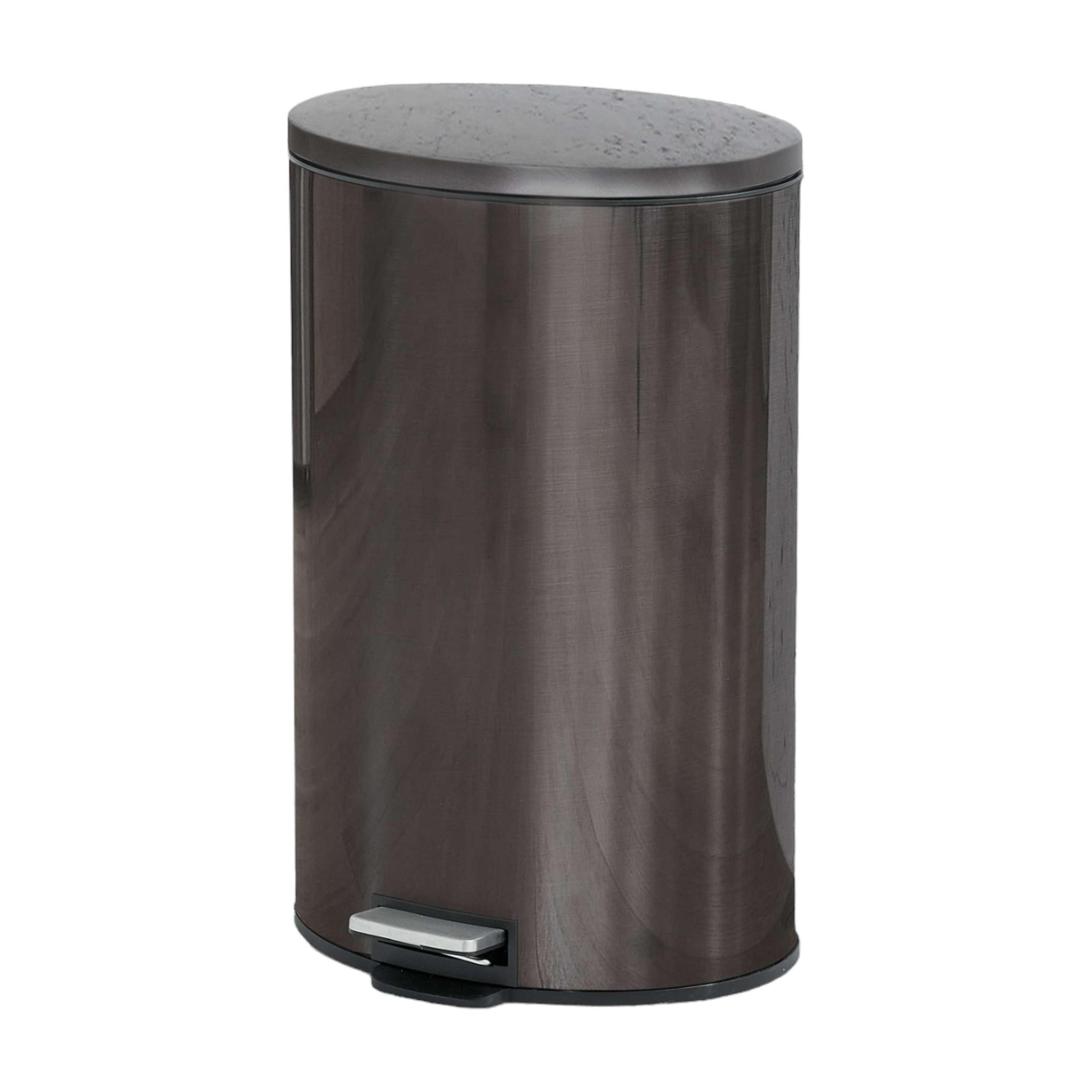 Better Homes & Gardens 10.5 Gallon Trash Can, Oval Kitchen Step Trash Can, Black Stainless Steel