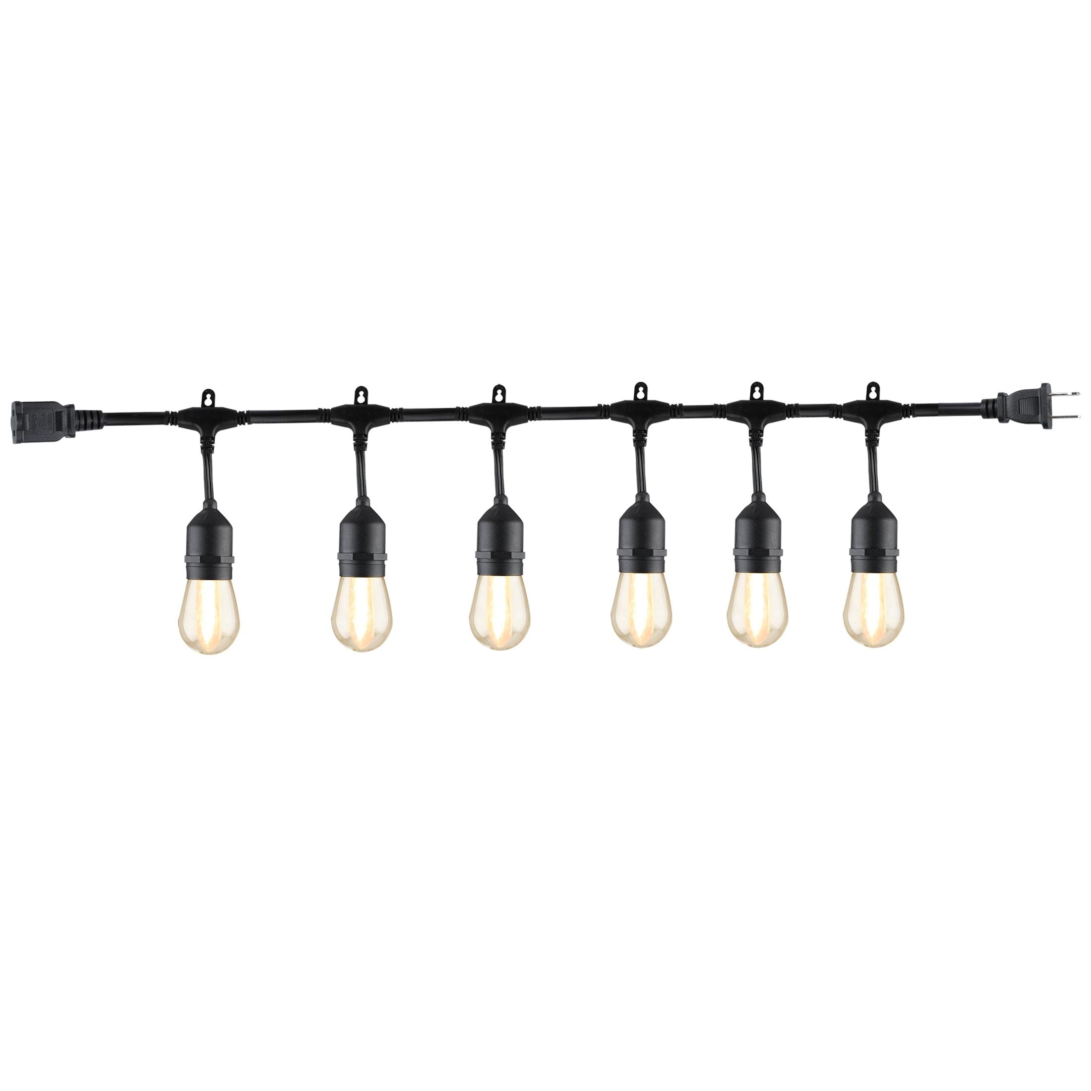 Better Homes & Gardens 12-Foot Outdoor Commercial String Light, 6 Shatterproof LED Bulbs, Plug-In, Weather-Resistant