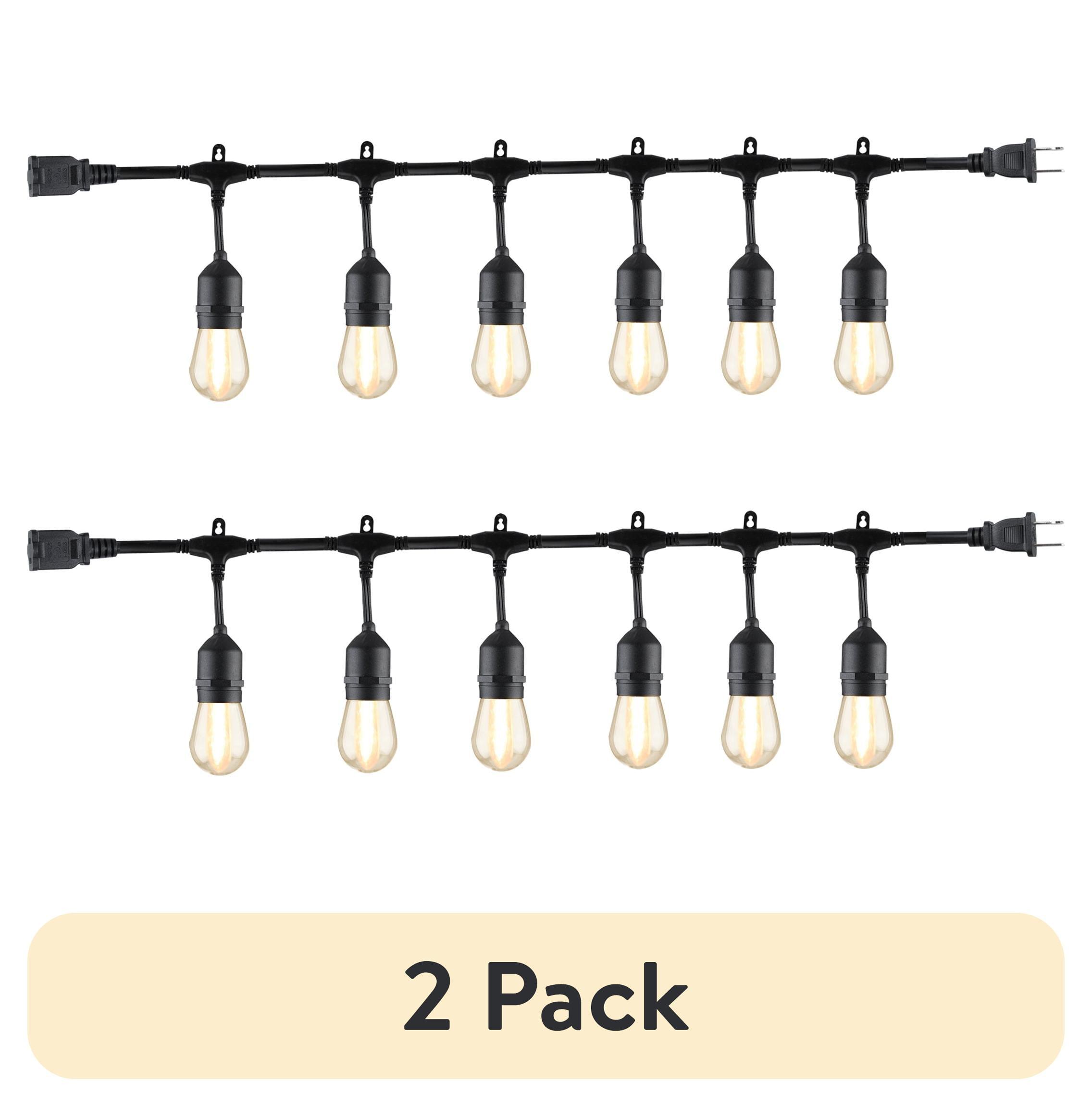 Better Homes & Gardens 12-Foot Outdoor Commercial String Light, 6 Shatterproof LED Bulbs, Plug-In, Weather-Resistant