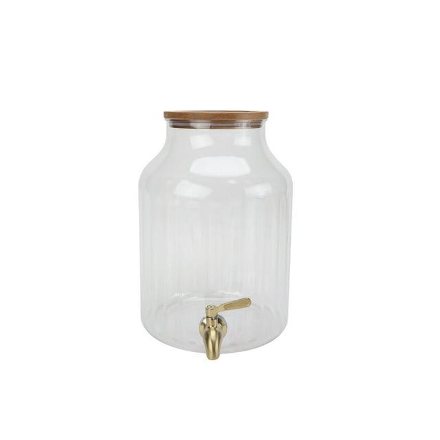 Better Homes & Gardens 2-Gallon Clear Tritan Plastic Beverage Dispenser with Acacia Wood Lid and Stainless Steel Spigot