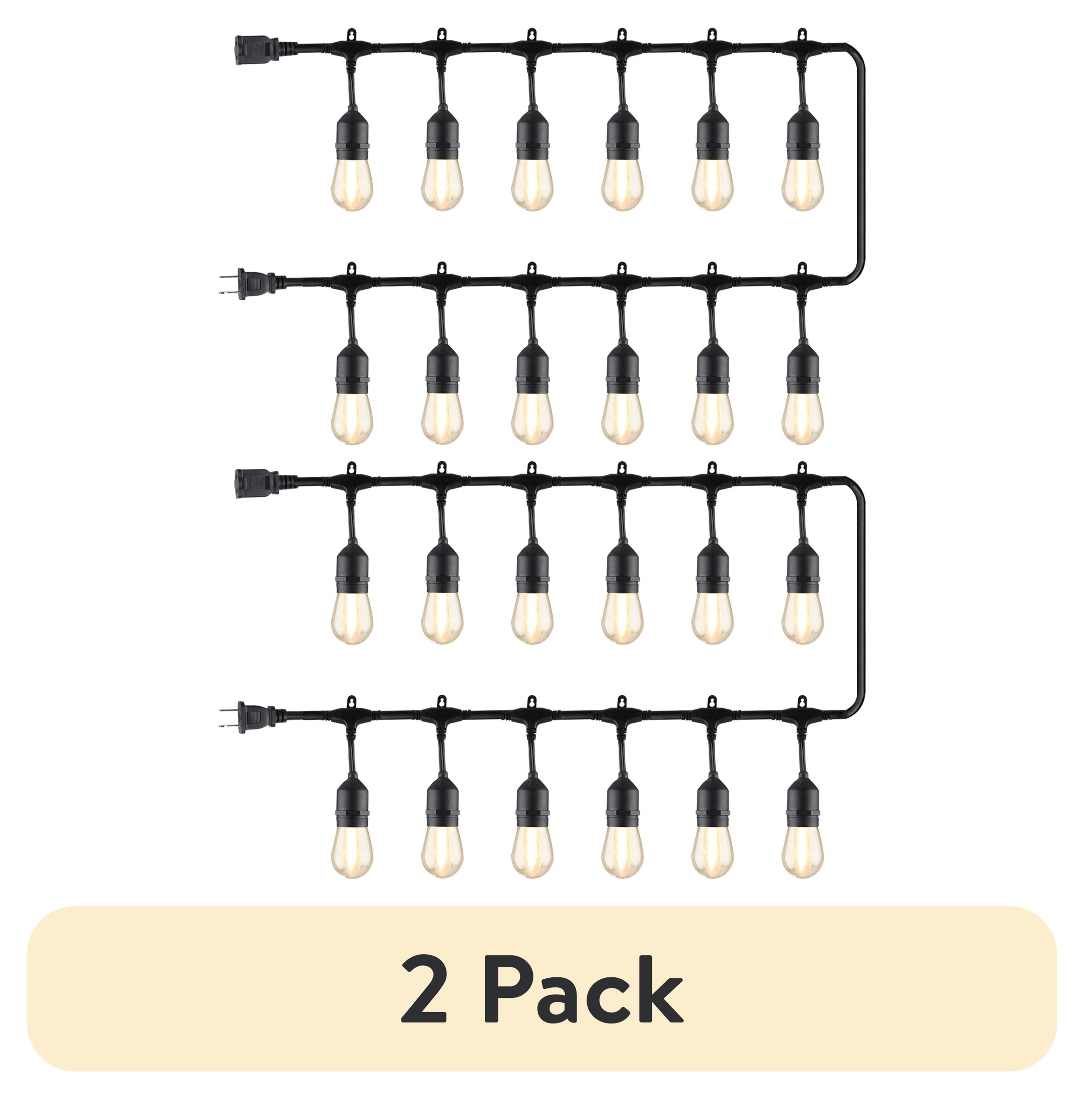 Better Homes & Gardens 24-Foot Outdoor Commercial String Lights, 12 Shatterproof LED Bulbs, Indoor/Outdoor Use