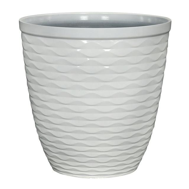Better Homes & Gardens Caden White Recycled Resin Planter, 15.9in x 15.9in x 16in